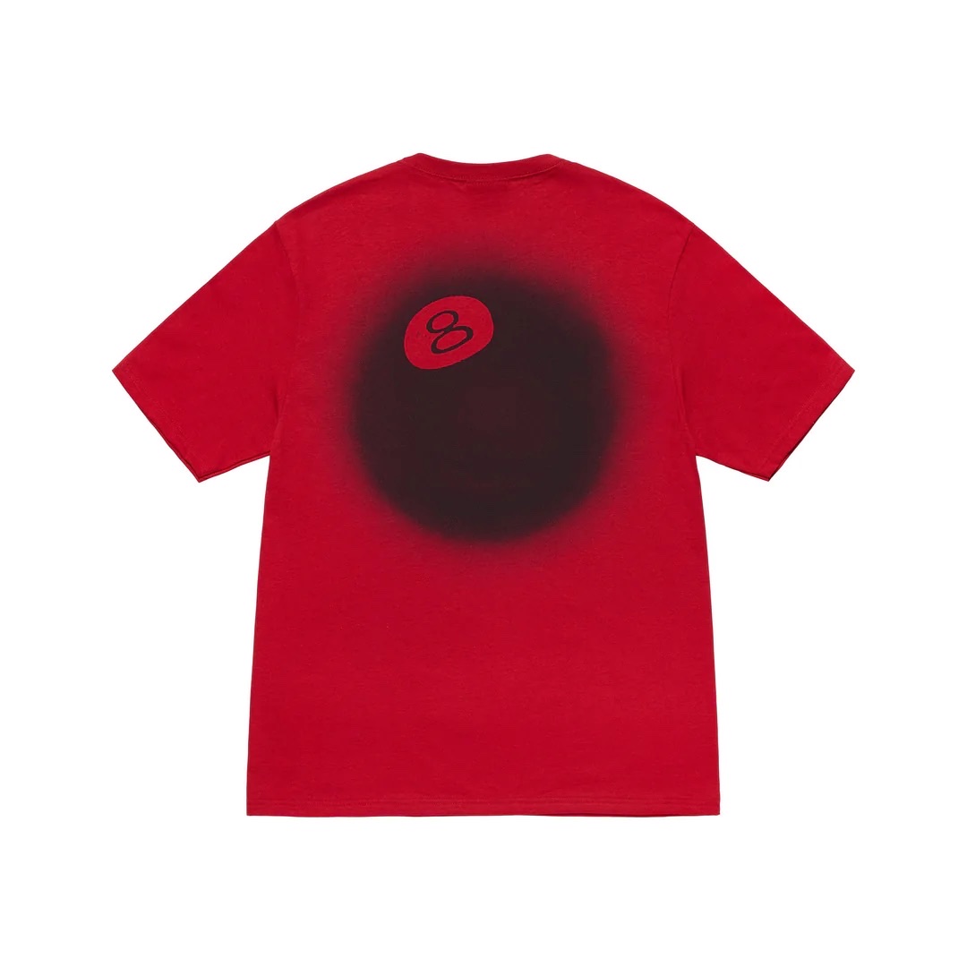 STUSSY 8 BALL FADE TSHIRT - RED