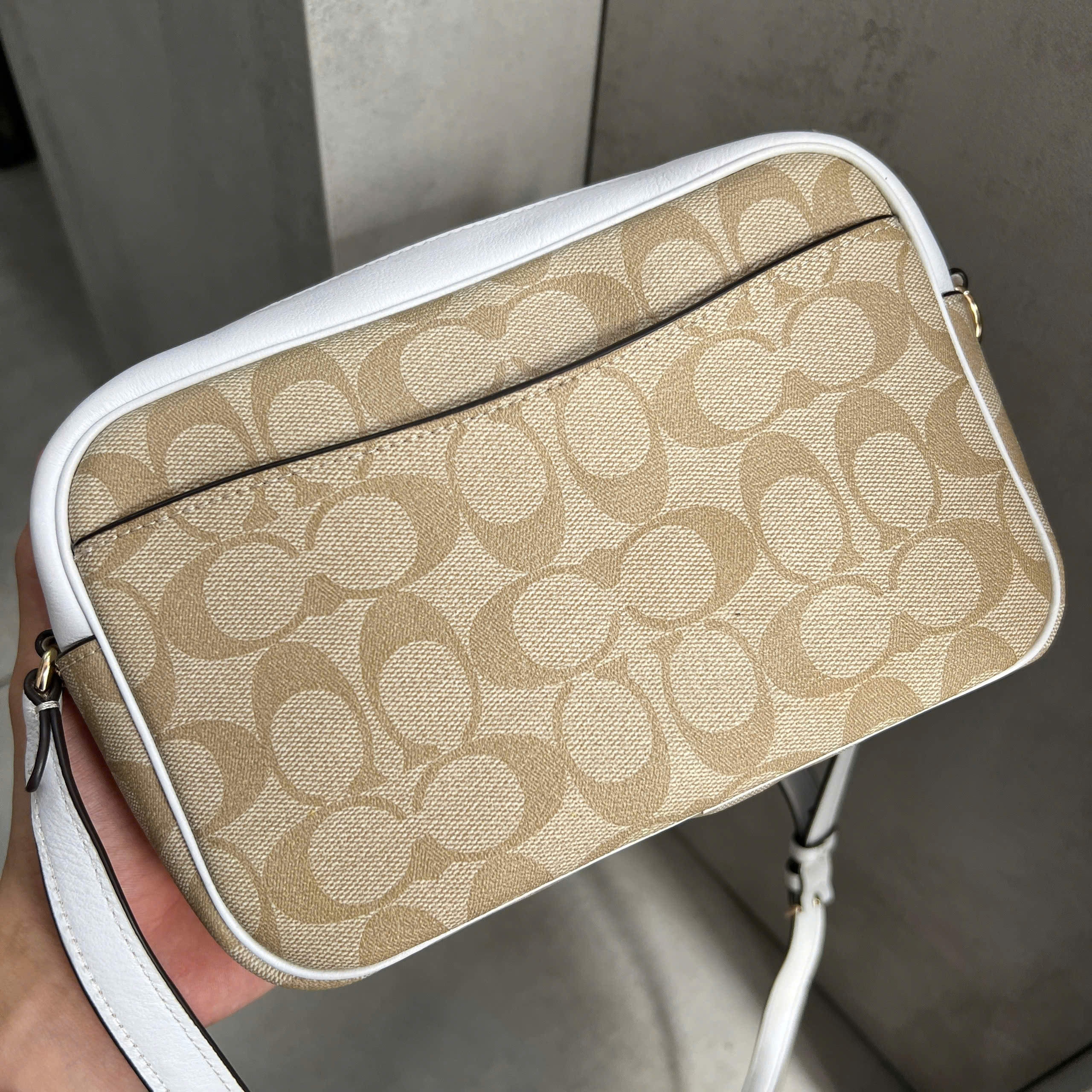 COACH CARTERAS CANVAS CROSS BAG - CREAM