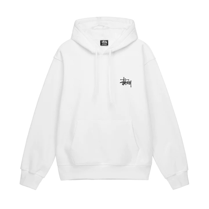 STUSSY BASIC HOODIE - WHITE