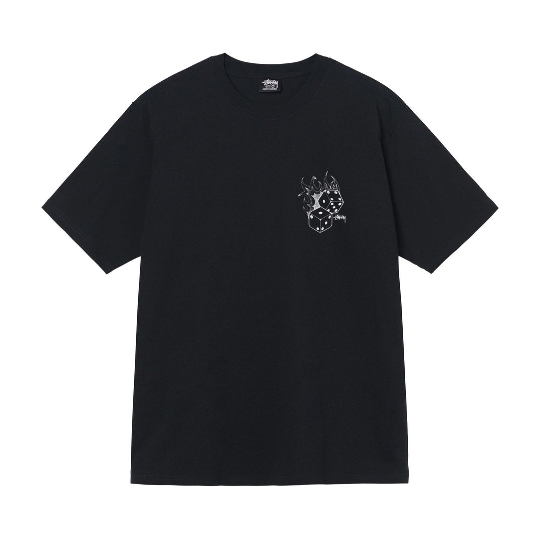 STUSSY FIRE DICE TSHIRT - BLACK