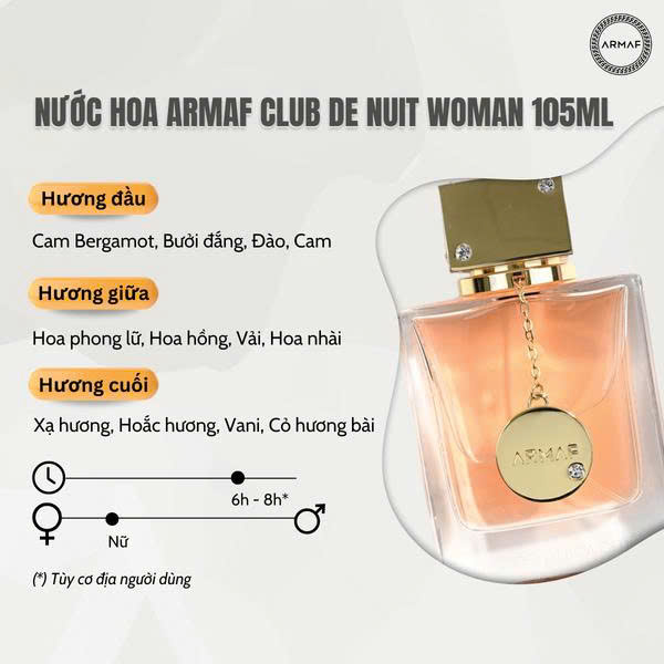 NƯỚC HOA NỮ ARMAF CLUB DE NUIT WOMEN EDP 105ML