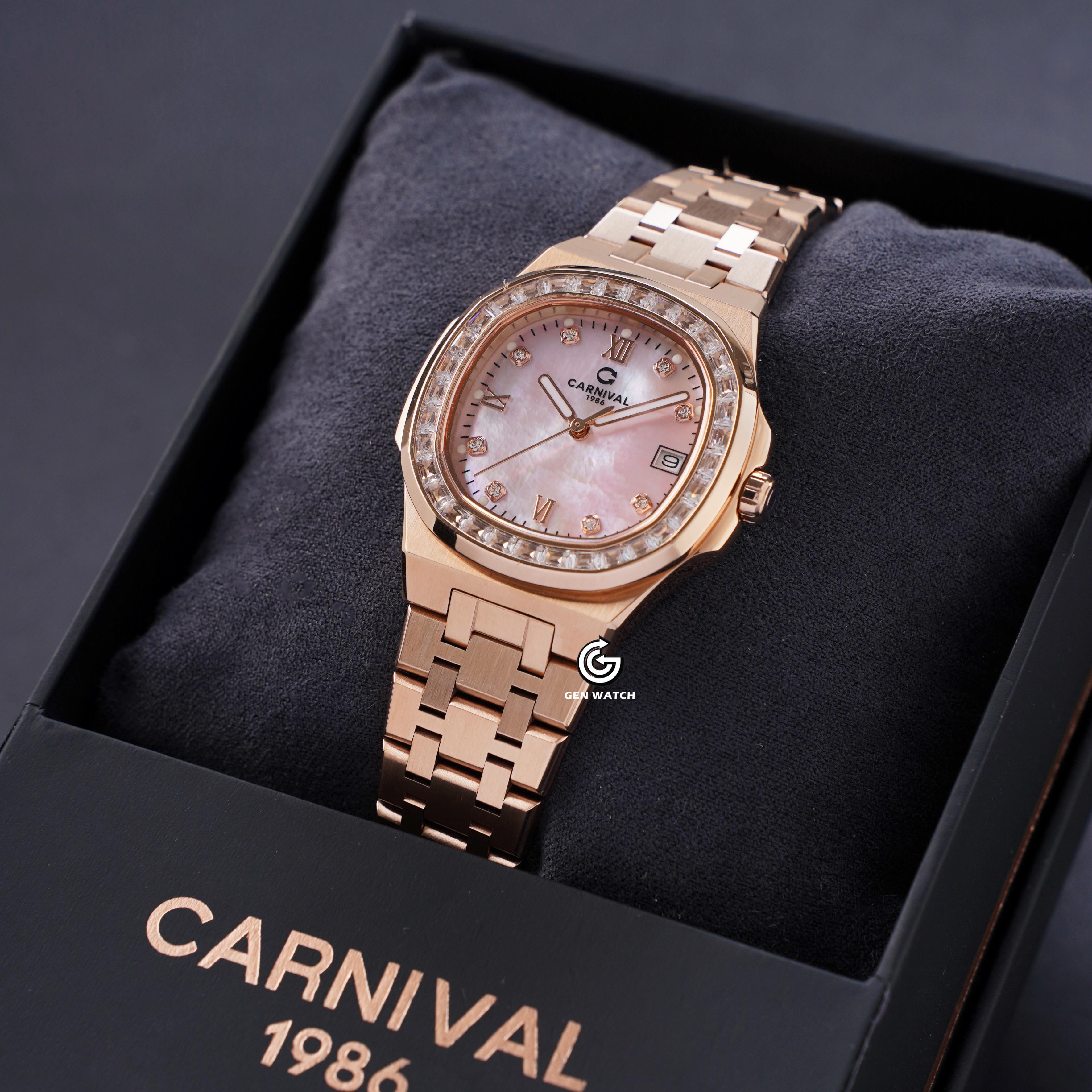 ĐỒNG HỒ NỮ CARNIVAL 8160L2 VH HK QUARTZ 34MM ( XÀ CỪ HỒNG )