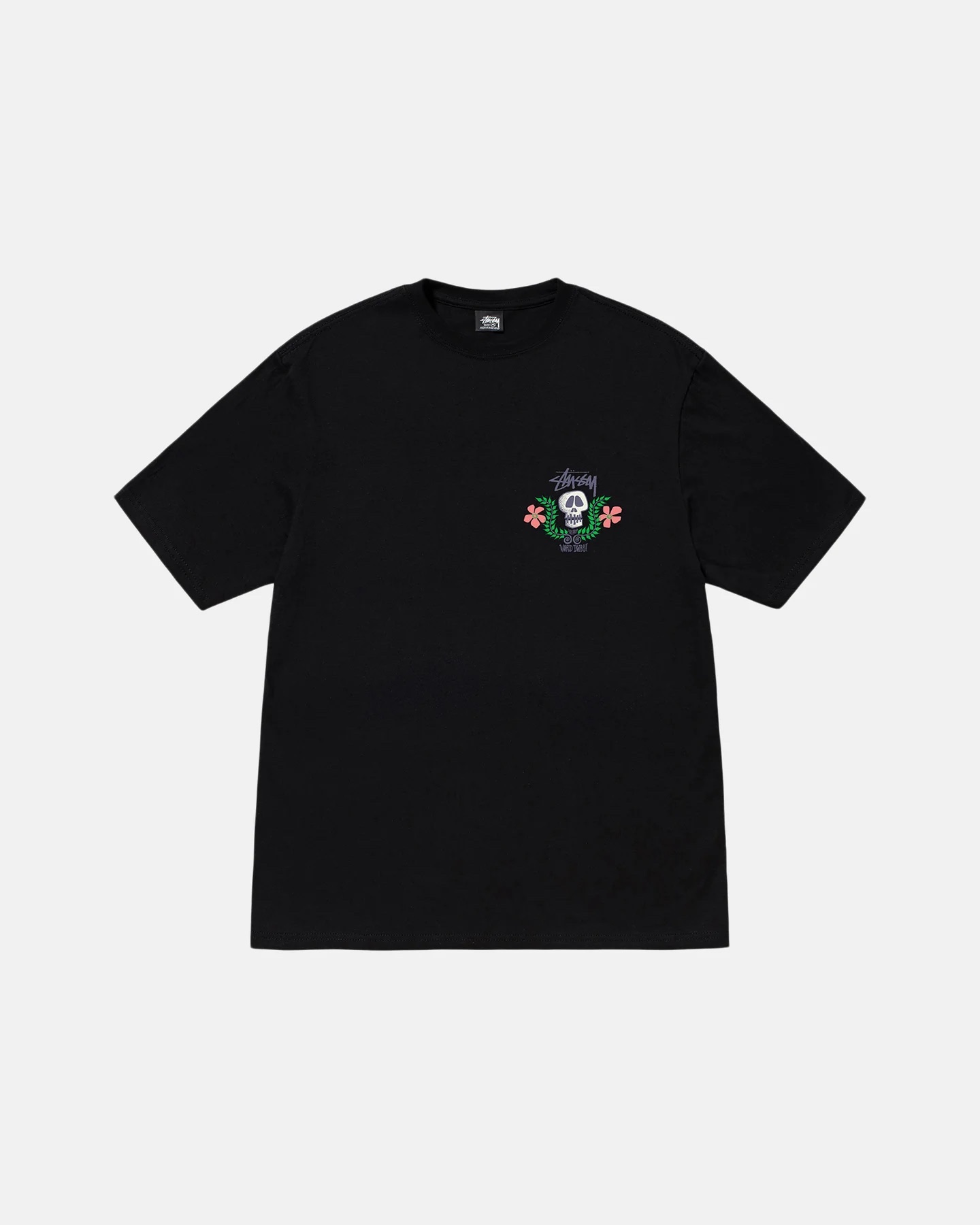 STUSSY SKULL CREST TSHIRT - BLACK
