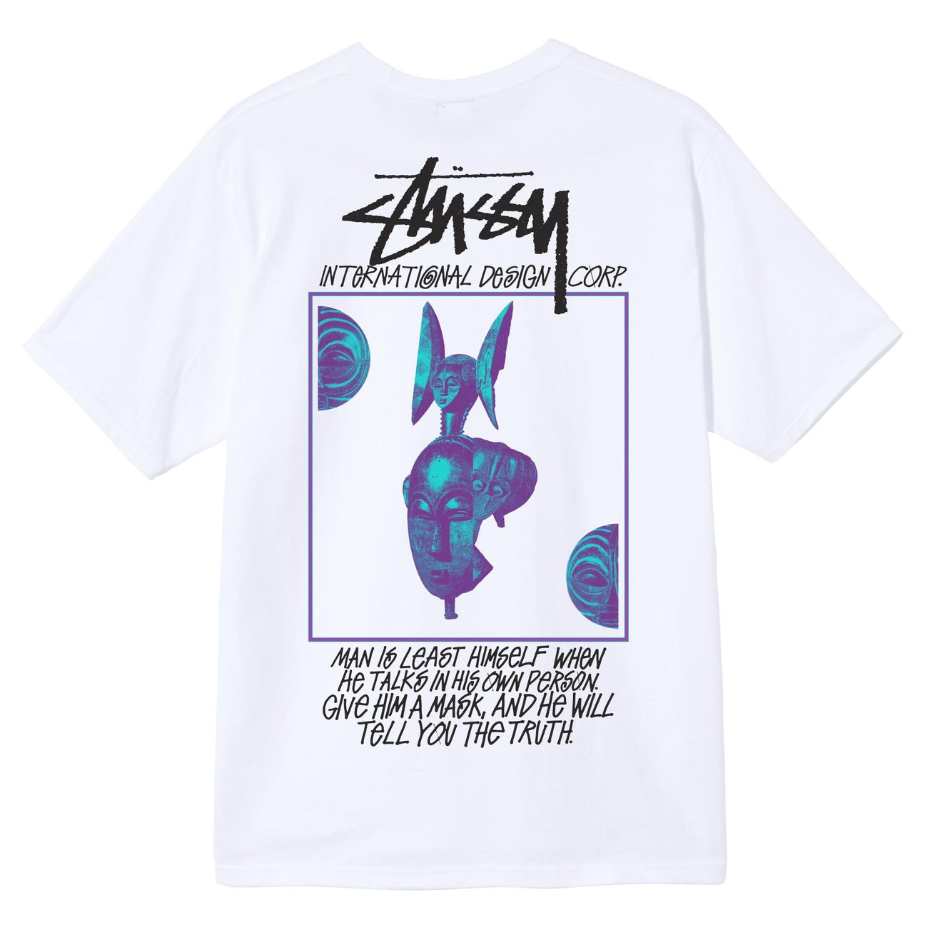 STUSSY MASKED TSHIRT - WHITE