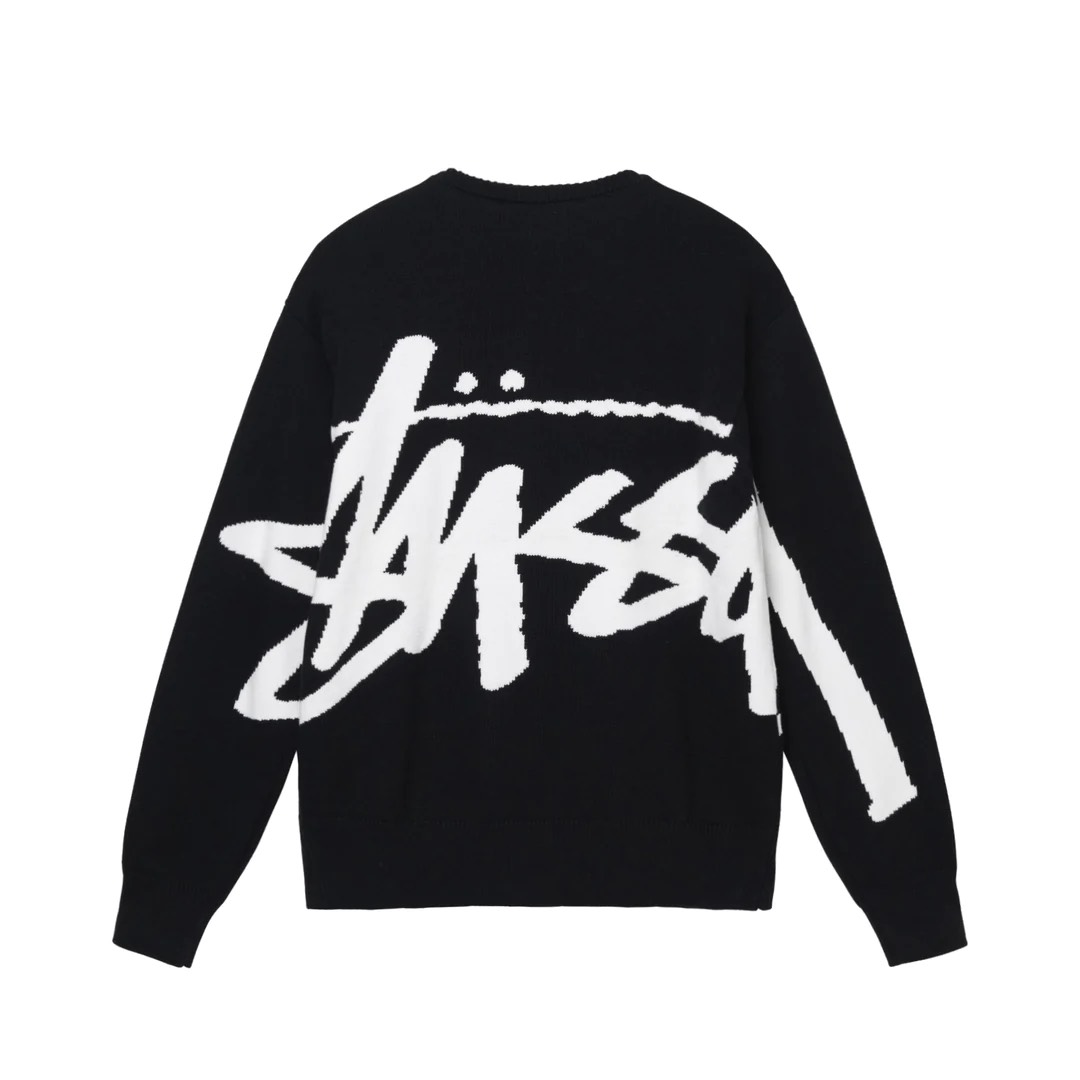 STUSSY STOCK SWEATER - BLACK