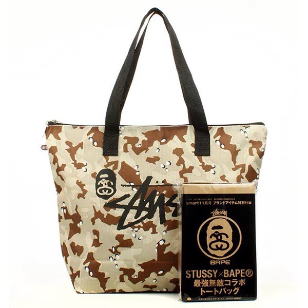 BAPE X STUSSY CAMO SHOULDER TOTEBAG