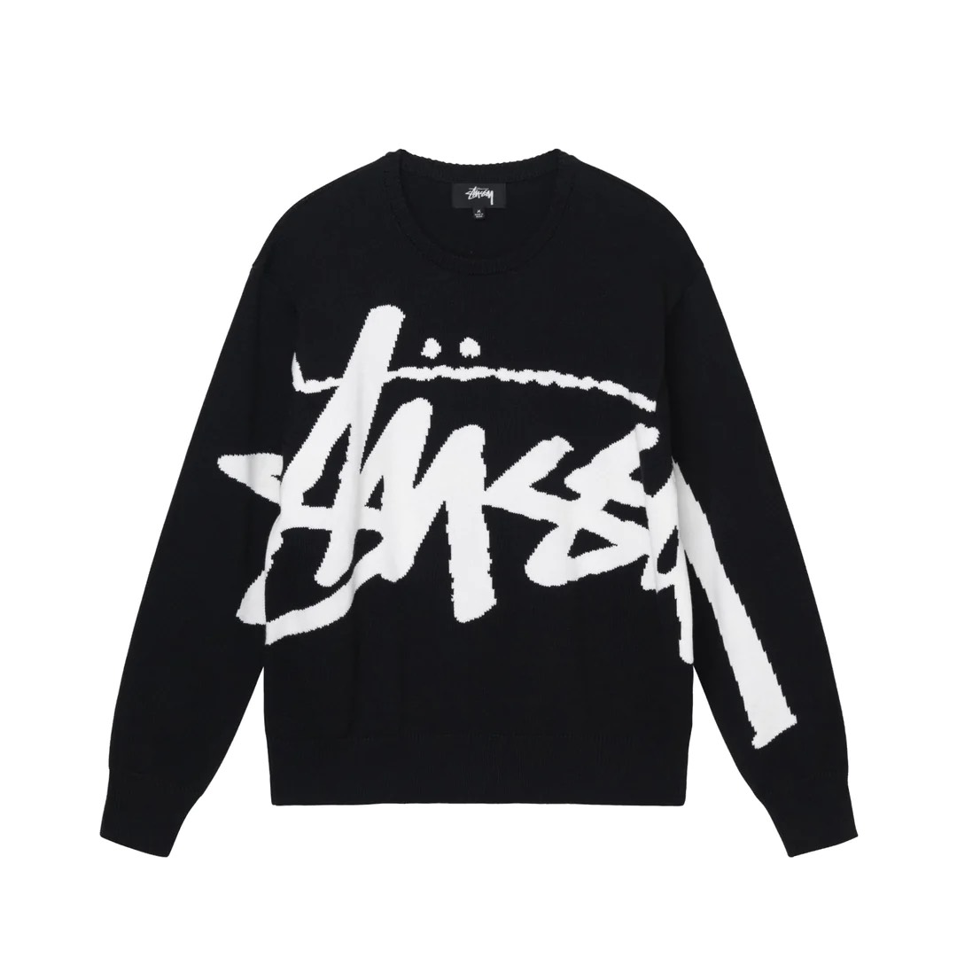 STUSSY STOCK SWEATER - BLACK