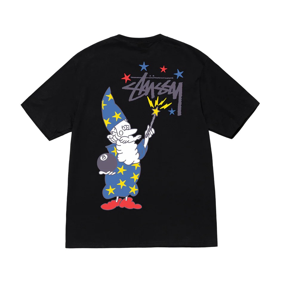 STUSSY WIZARD TSHIRT - BLACK