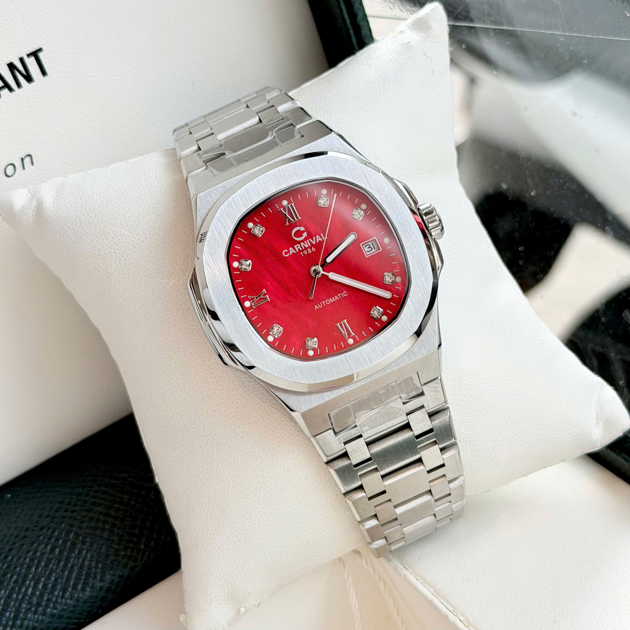 ĐỒNG HỒ NAM CARNIVAL 8160G VT DK AUTOMATIC 41MM ( XÀ CỪ ĐỎ )