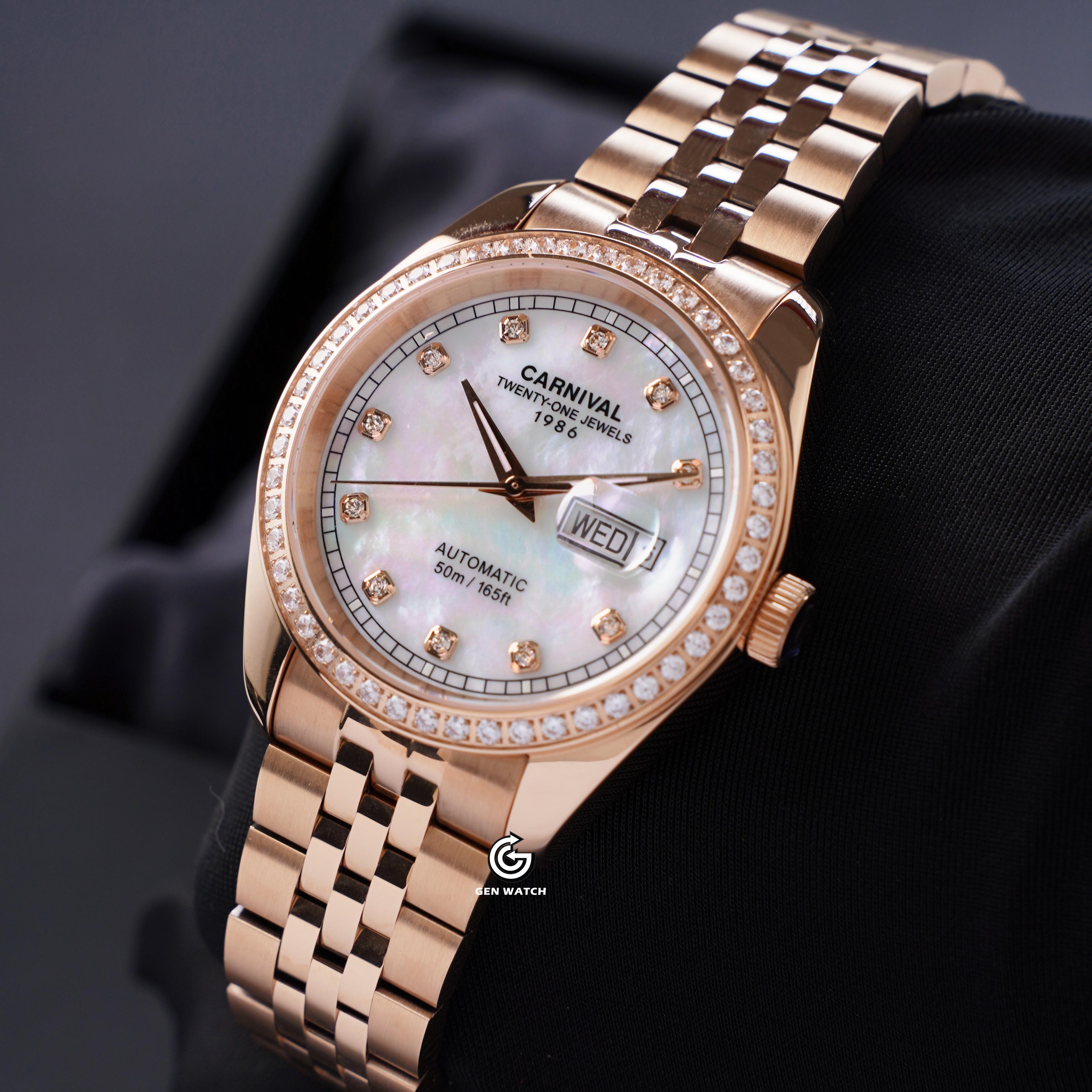 ĐỒNG HỒ NAM CARNIVAL 8131G2 VH TK AUTOMATIC 41MM ( XÀ CỪ TRẮNG )