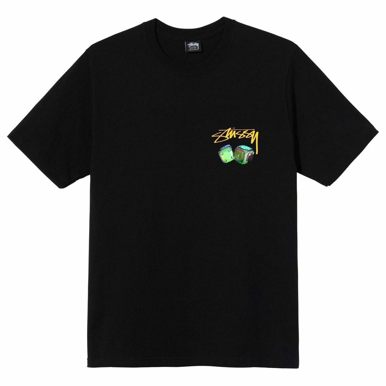 STUSSY IRIDESCENT TSHIRT - BLACK