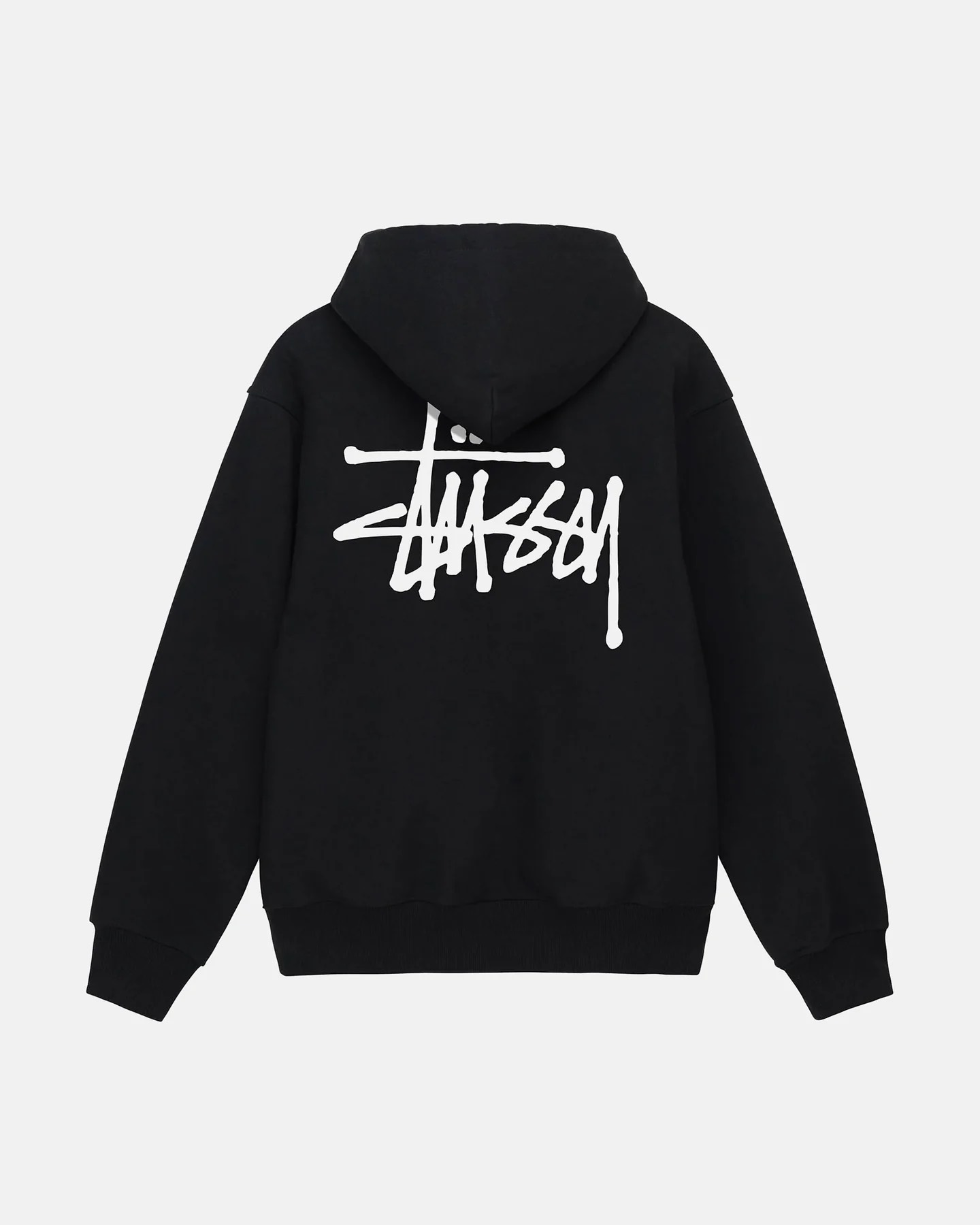 STUSSY BASIC ZIP HOODIE - BLACK