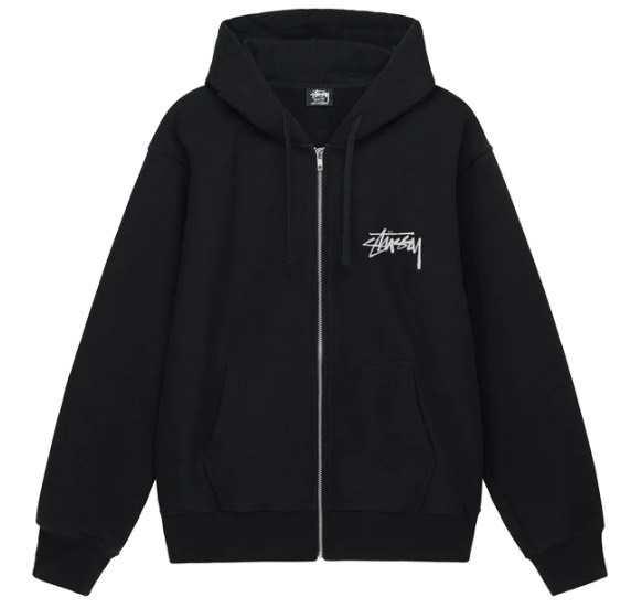 STUSSY READ EM'N'WEEP ZIP HOODIE - BLACK