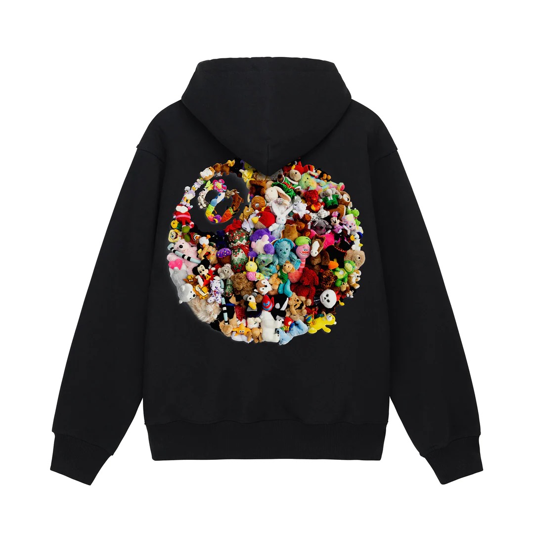 STUSSY PLUSH HOODIE - BLACK