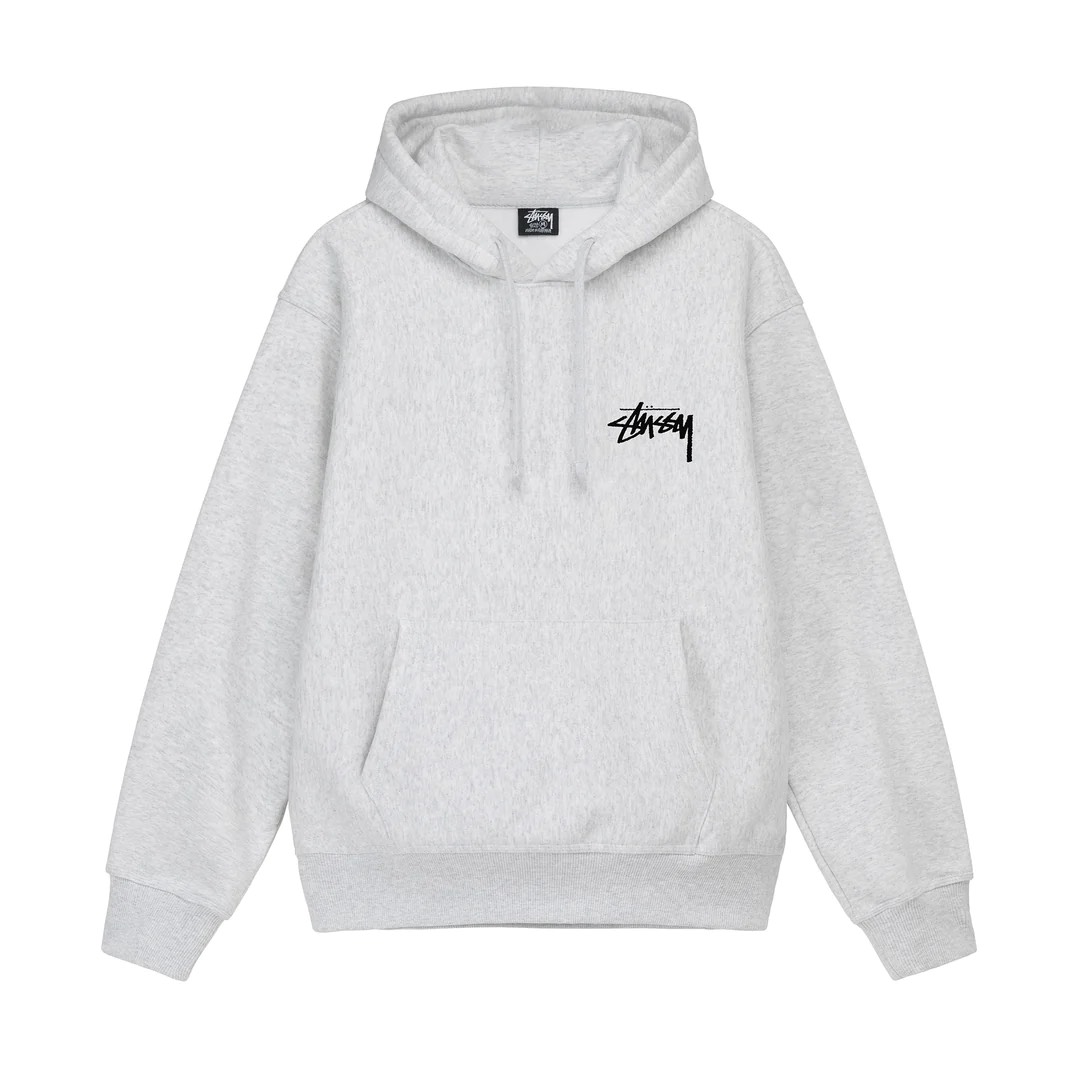 STUSSY PLUSH HOODIE - GREY