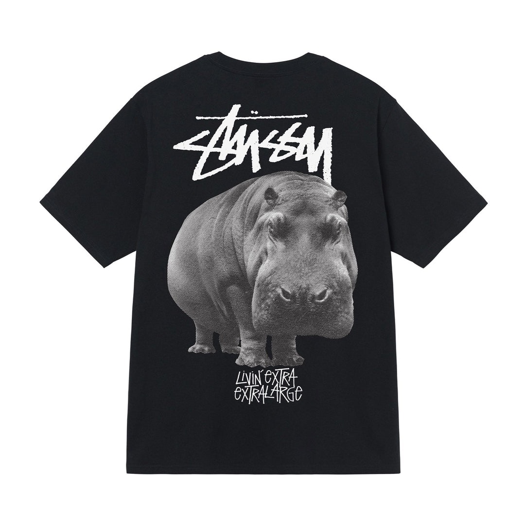 STUSSY BIG HIPPO TSHIRT - BLACK