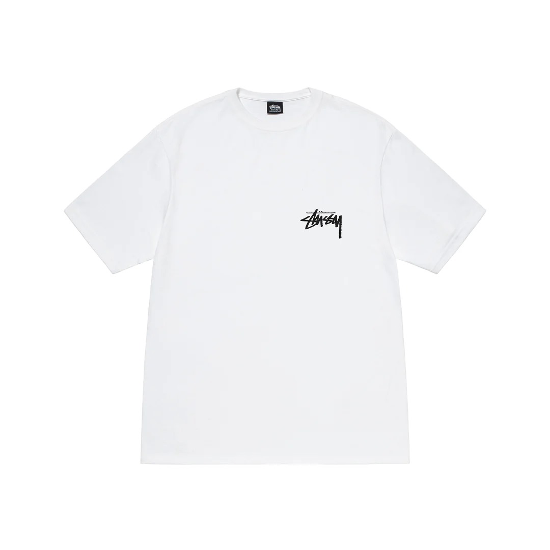 STUSSY BURNING TSHIRT - WHITE