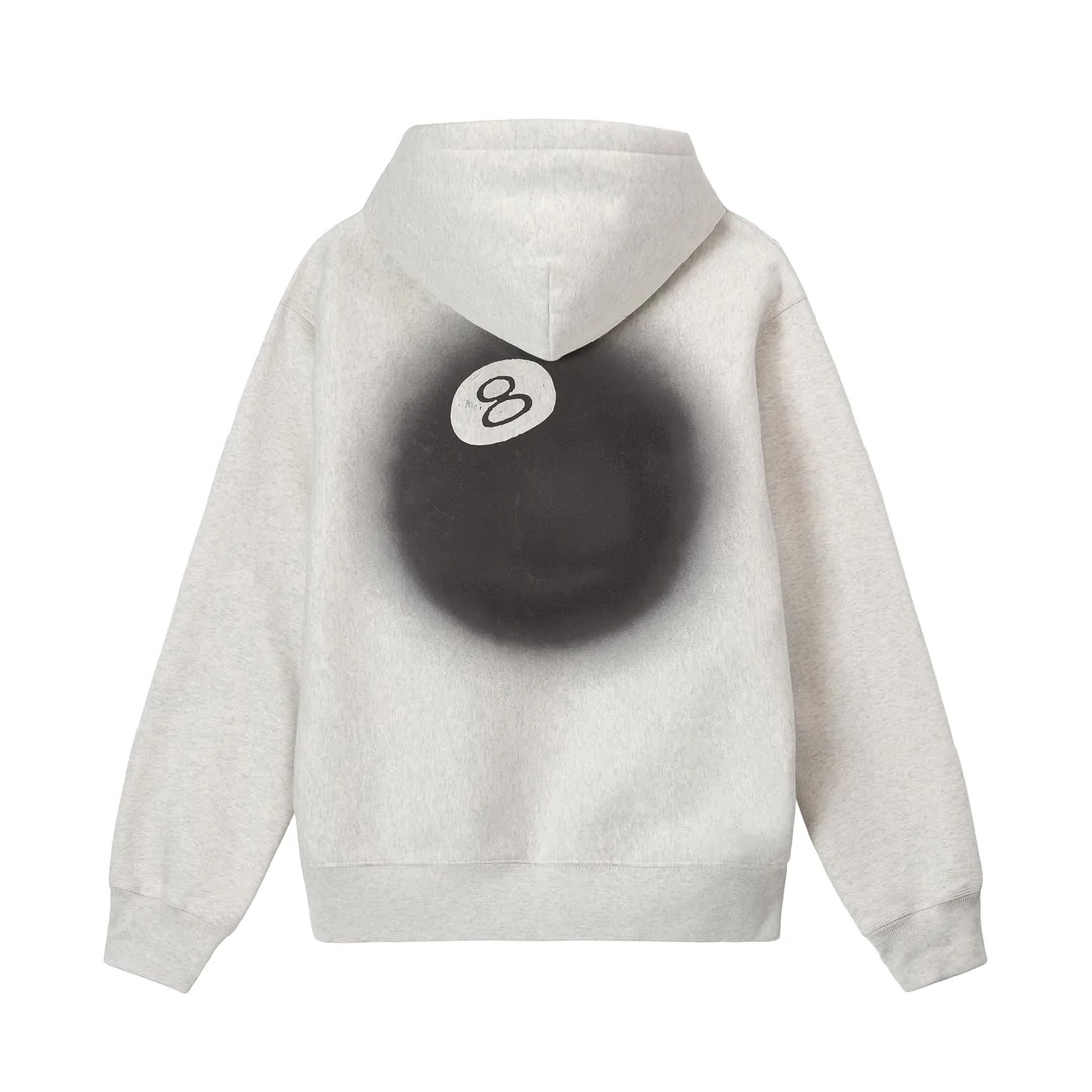 STUSSY 8 BALL FADE HOODIE - GREY