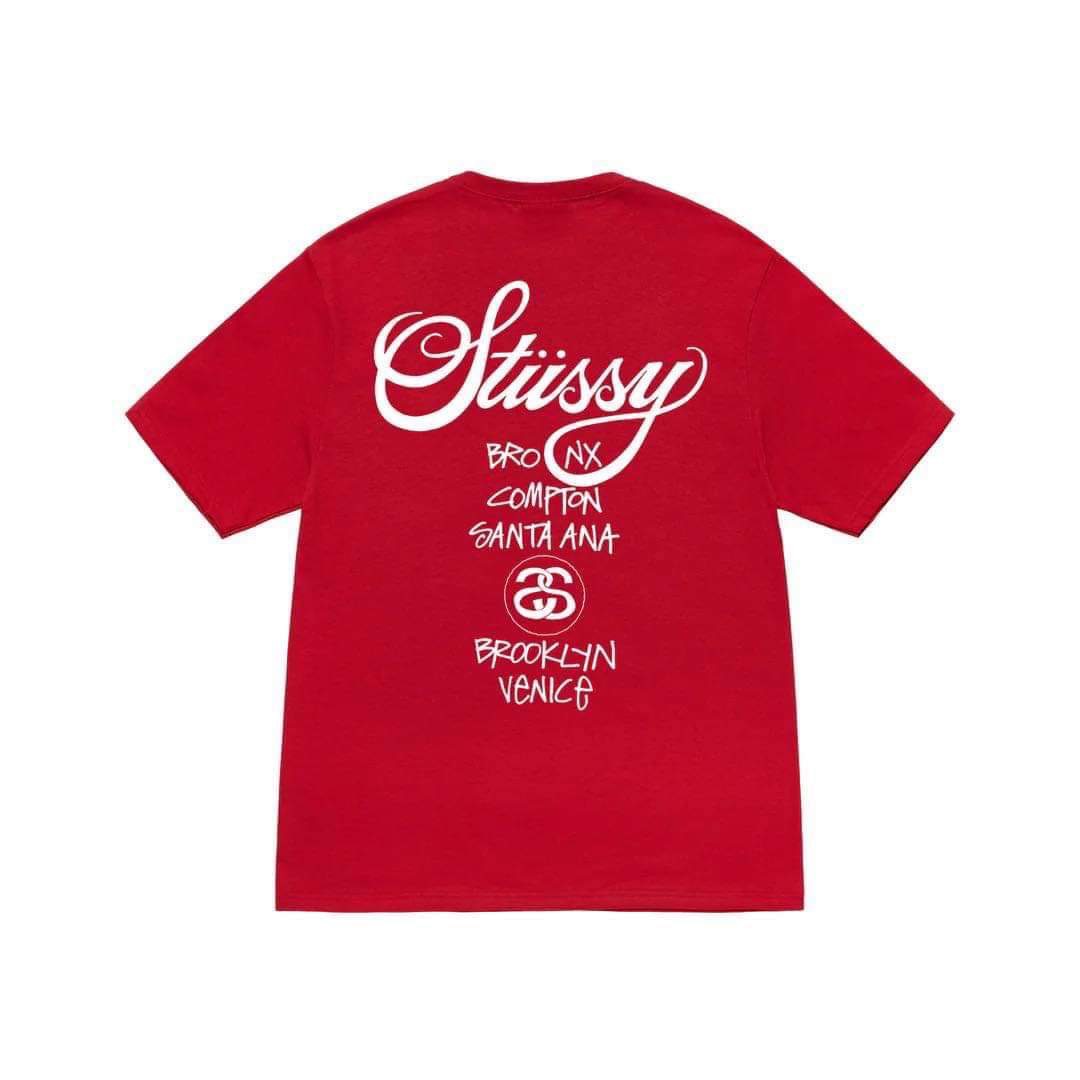 STUSSY WORLD TOUR TSHIRT - RED