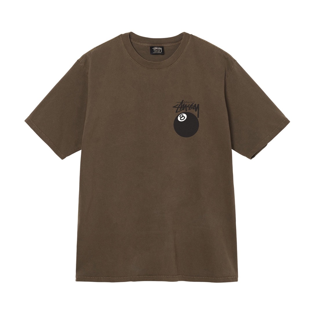 STUSSY 8 BALL TSHIRT - COFFEE
