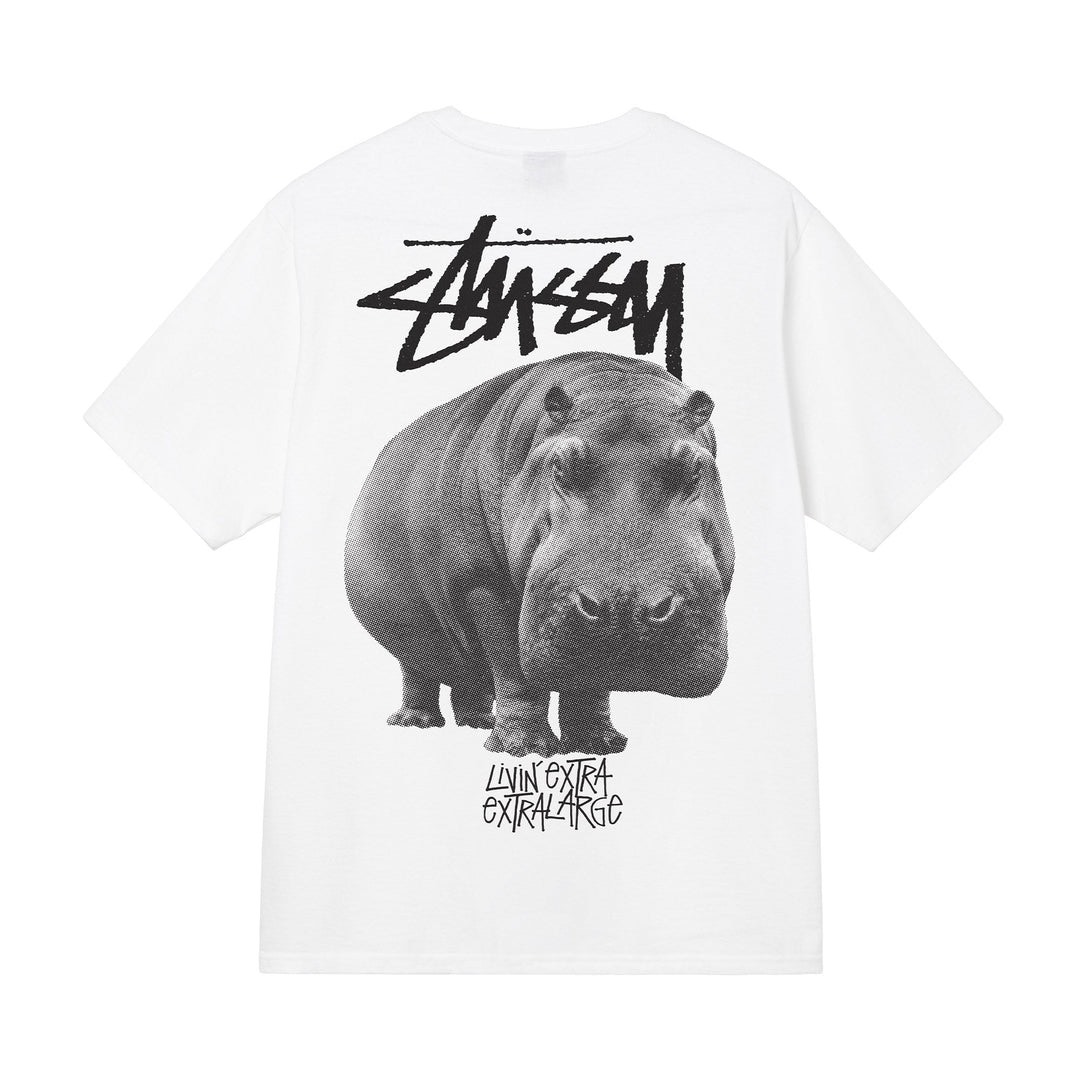 STUSSY BIG HIPPO TSHIRT - WHITE