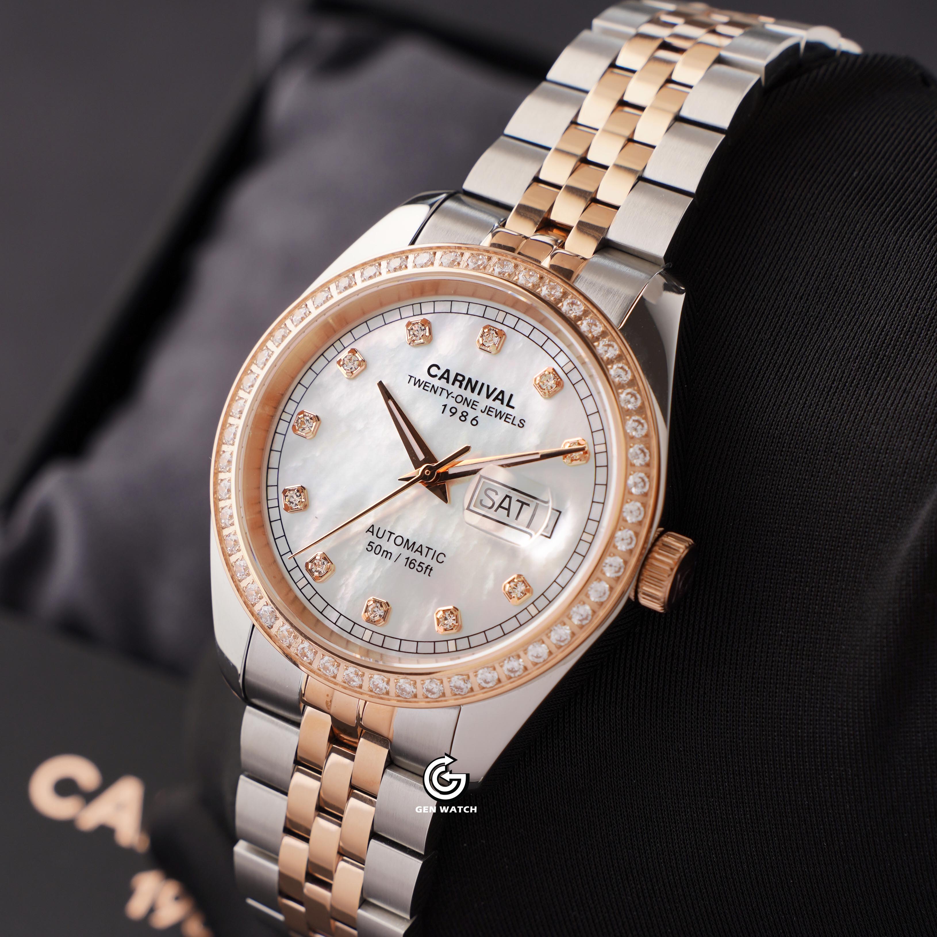 ĐỒNG HỒ NAM CARNIVAL 8131G2 CH TK AUTOMATIC 41MM ( XÀ CỪ TRẮNG )