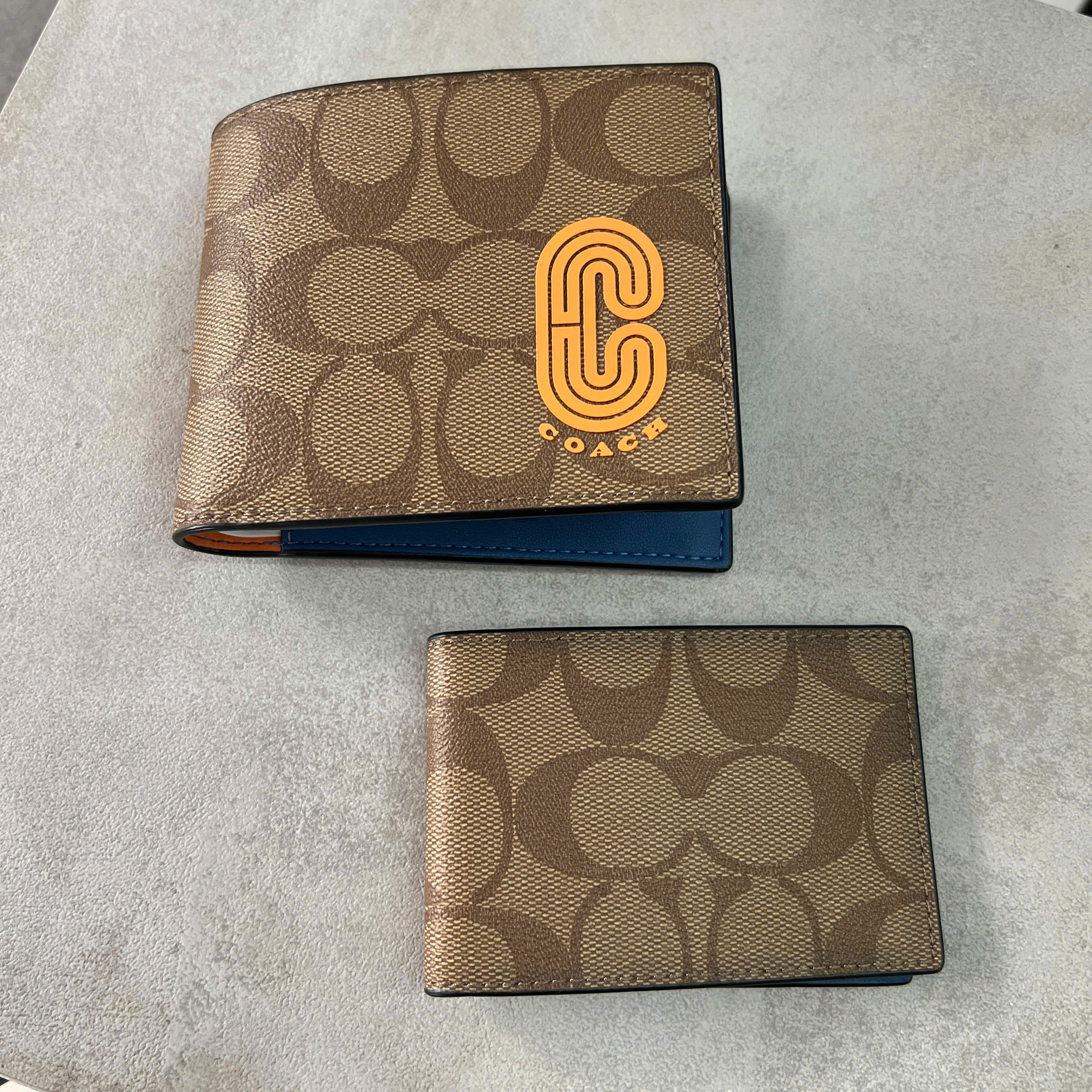 COACH EMBROI LOGO DOUBLE WALLET - BEIGE