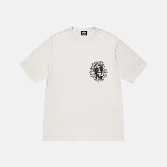 STUSSY CAMELOT PIGMENT DYED TSHIRT - NATURAL