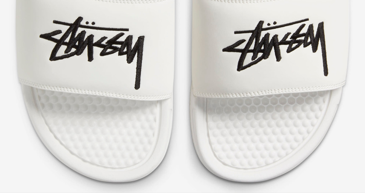 STUSSY X NIKE BENASSI SLIDES SALT- WHITE