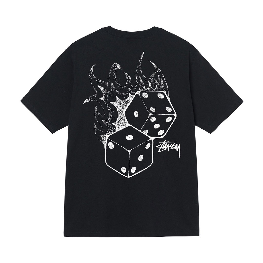 STUSSY FIRE DICE TSHIRT - BLACK
