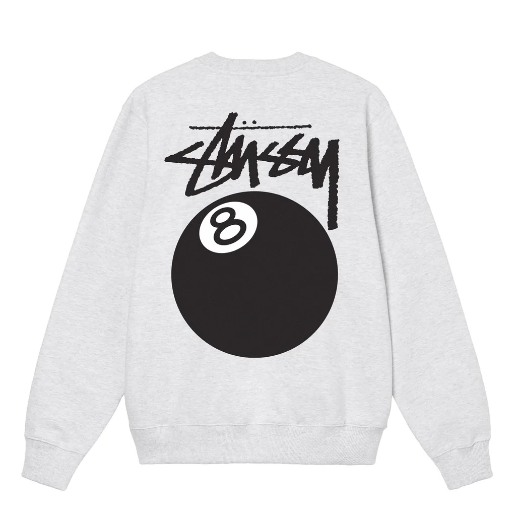 STUSSY 8 BALL SWEATER - GREY